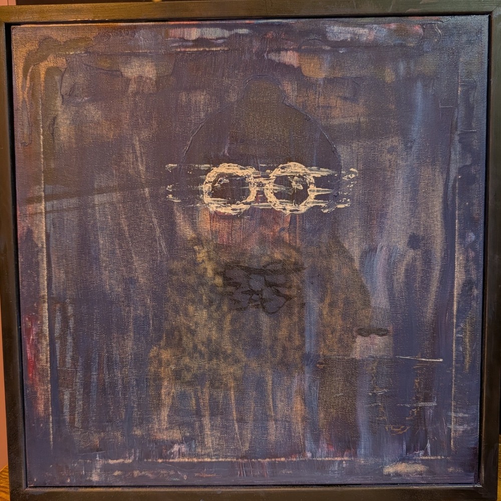 Altered Art Lucia Heffernan "Retail Therapy" - Cyberpunk Glitch Cat Canvas 13x13